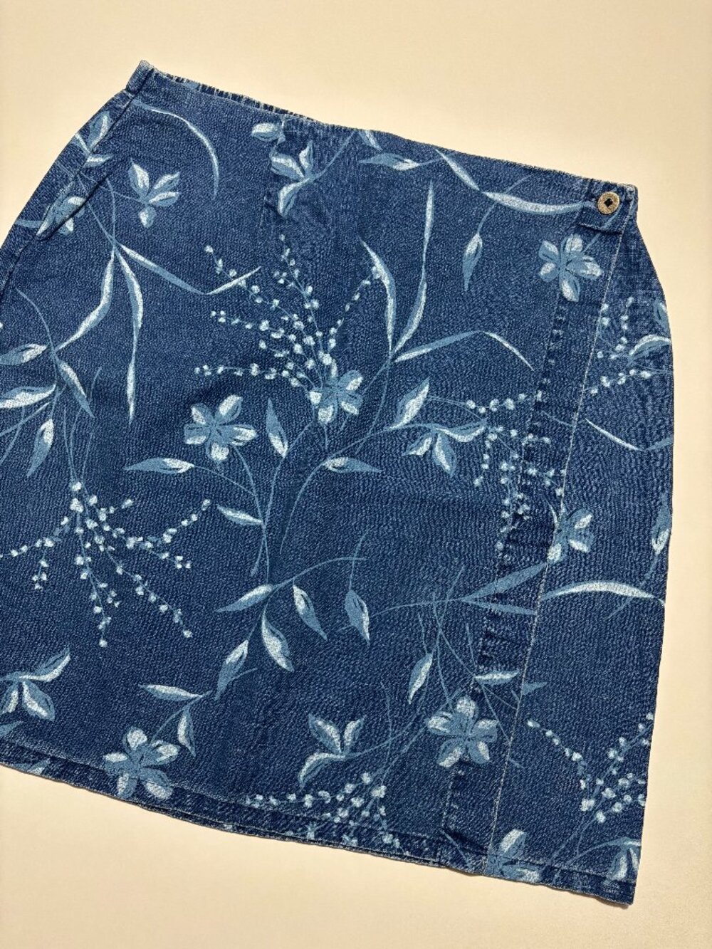 Requirements Blue & White Coastal Cotton & Linen Wrap Skirt